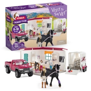 Set de Joaca Schleich Horse Club - Vizita la Veterinar, 61 Piese, pentru Copii de la 5 Ani