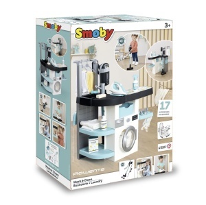 Set de joaca Smoby Rowenta Wash Clean - 3 in 1, cu aspirator, masina de spalat si fier de calcat, pentru copii 3 - Img 5