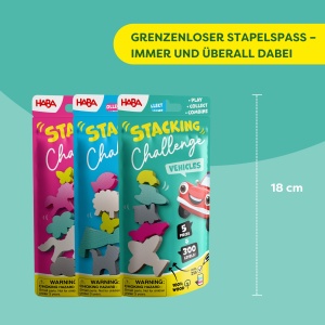 Set de Joc HABA Stacking Challenge 3 in 1 - Vehicule, Unicorni si Animale, 900 Niveluri - Img 7
