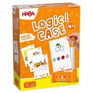 Set de jocuri logice HABA Logic CASE Starter Set 4, 77 carti de puzzle, joc de calatorie