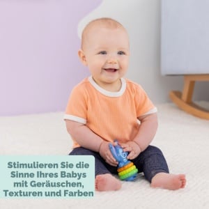 Set de Jucarii pentru Bebei Bright Starts Disney Baby Stitch Tropical Treasures, 4 Piese, Multisenzorial - Img 5