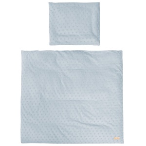 Set de lenjerie pentru patut Babybettwasche Lil Planet, 80 x 80 cm, Bio Bumbac, Hellblau