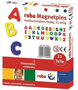 Set de Litere Magnetice din Lemn 31 Piese - roba - Joc Educational pentru Copii
