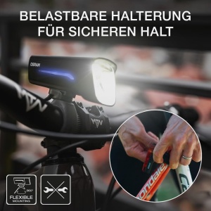 Set de lumini LED pentru bicicleta OSRAM LEDsBIKE Race 50, 50 Lux, reincarcabil, 3 niveluri de intensitate - Img 2
