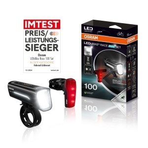 Set de lumini pentru bicicleta OSRAM LEDsBIKE Race 100, 100 lux, reincarcabil, 3 moduri