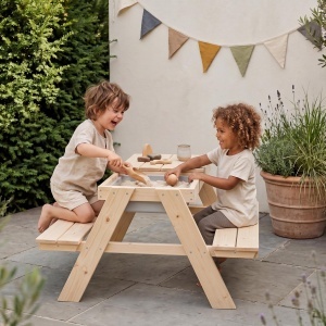 Set de mobilier pentru copii roba PLAY for 4 - 2 banci, masa, lemn masiv, exterior - Img 4