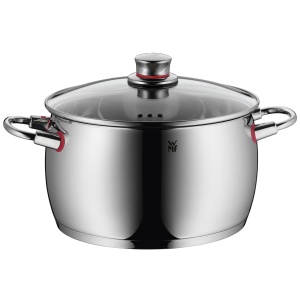 Set de oale cu inductie de calitate WMF 5 bucati, set de oale de gatit cu capac de sticla, otel inoxidabil Cromargan lustruit, set de oale cu inductie neacoperite, deschidere cu abur - Img 5