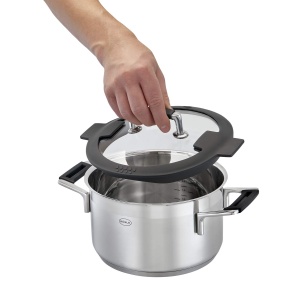 Set de oale ROSLE SILENCE PRO 4 bucati set de oale universale de inalta calitate cu 3 cratite si 1 cratita otel inoxidabil 1810 capac din sticla scala - Img 2