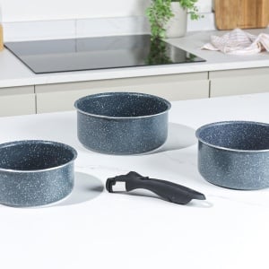 Set de Oale Russell Hobbs Smart Clip, 3 piese, Antiaderente, 161820 cm, Culoare Nocturn - Img 3