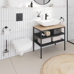 Set de Perii pentru Toaleta GROHE Start, Montare Fara Gauri, Negru Mat - Img 2