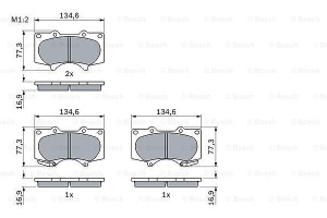 Set de placute de frana Bosch BP1064 pentru fata, cu tehnologie Scorching, ECE-R90 - Img 7