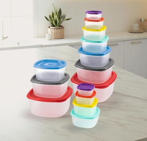 Set de recipiente de stocare GOURMETmaxx 28 piese, multicolor, capacitate variata - Img 4