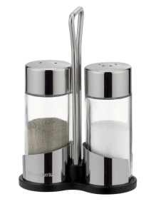 Set de Sare si Piper Tescoma CLUB din Otel Inoxidabil si Sticla, 13.5cm