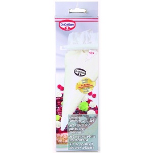 Set de Spritzbeutel Dr. Oetker cu 10 Pungi si 4 Tulle, TransparentAlb - Img 4