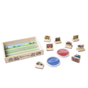 Set de Stampile din Lemn Melissa Doug - 8 Stampile Vehicule, 2 Cerneala, 3 Ani - Img 3