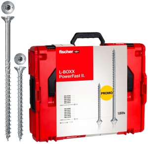 Set de suruburi fischer L-Boxx PowerFast II, 1801 piese, cu cap senk, TX