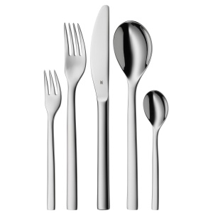 Set de tacamuri din otel inoxidabil WMF Atria 6 persoane set de tacamuri 30 de bucati cutit monobloc otel inoxidabil cromargan lustruit poate fi spala - Img 1