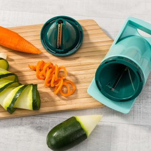 Set de taiat legume Nicer Dicer Fusion, 12 piese, multifunctional, argintiu-verde - Img 4