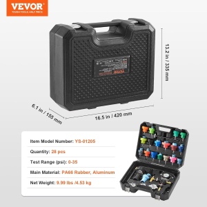 Set de testare si umplere racire VEVOR 28 piese, 17 adaptoare, compact - Img 6