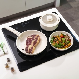 Set de tigai antiaderente InnovaGoods, 5 piese, cu maner detasabil, bej - Img 5