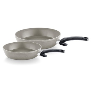 Set de tigai Fissler Ceratal Comfort 2 bucati tigaie din aluminiu tigaie ceramica acoperita cu ceramica 2428 cm antiaderenta - inductie gri
