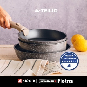 Set de tigai Monix One Click Pietra, 3 piese, 20-24-26 cm, antiaderente - Img 5