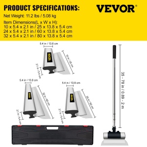 Set de umplutura decorativa VEVOR 25 cm / 60 cm / 80 cm latime, 0,89-2 m lungime lama umplutura de suprafata pentru gips-carton, 0,5 mm grosime lama umplutura de fatada din otel inoxidabil, umplutura ergonomica pentru tencuiala cu maner - Img 7