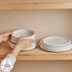 Set de Vase KARACA Stream Bone Felix XL, 18 piese, pentru 6 persoane, portelan alb - Img 8