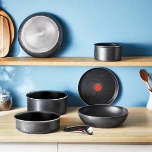 Set de Vase Tefal Ingenio Enjoy 17 piese, Antiaderent, Usor, Negru - Img 7