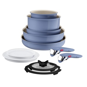 Set de Vase Tefal Ingenio Serenity 11 piese, Aluminiu, Antiaderent, Culoare Albastru - Img 2