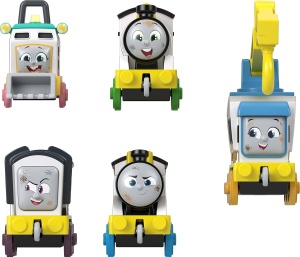 Set de vehicule din metal Thomas prietenii, 5 locomotive cu design de santier pentru copii - Img 4