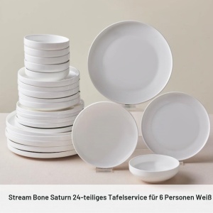 Set de Vesela Karaca Streamline New Saturn 24 piese pentru 6 persoane, Alb, Portelan - Img 3