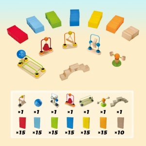 Set Domino Hape Fantastic 107 Piese din Lemn Dezvoltare MINT Accesorii Speciale - Img 4