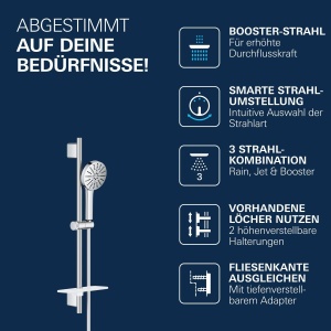 Set dus GROHE Vitalio Joy 120, 3 moduri de jet, crom, 6 lmin - Img 5