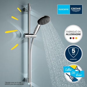 Set dus GROHE Vitalio Start 110, 2 tipuri de jet, crom, 1750 mm - Img 5