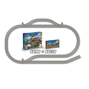 Set extensie sine LEGO City 60238 6 elemente compatibil cu trenurile LEGO - Img 6