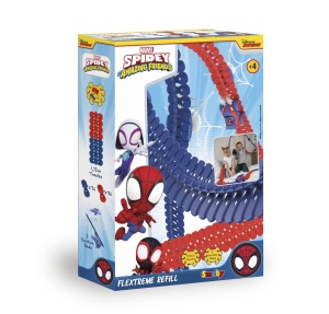Set Extindere Pista Auto Spidey FleXtreme - 72 Piese, 1,72 Metri, Multicolor