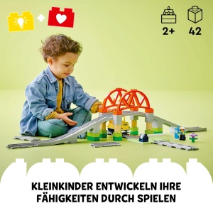 Set Extindere Tren LEGO DUPLO 10426 - Pod, 8 Piese Cale Ferata, Jucarie Educativa - Img 2