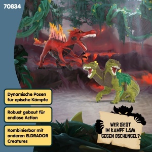 Set Figuri de Actiune Schleich ELDRADOR - Feuersaurier si Dschungelechse, 2 Piese - Img 4