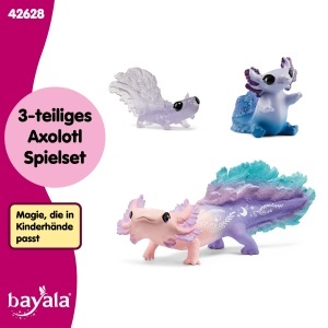 Set Figurine Axolotl Mama si Bebei Schleich BAYALA - 3 Piese, Culori Stralucitoare - Img 5