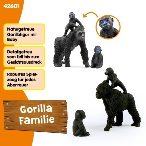 Set Figurine Gorilla Familie Schleich WILD LIFE, 3 piese, Detaliu si Calitate - Img 3