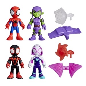 Set Figurine Marvel Spidey si Prietenii - 4 Figurine Mobile cu Accesorii
