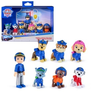 Set Figurine PAW Patrol Chase, Marshall, Skye, Rubble, Rocky, Zuma, Ryder, 7 personaje, 6 cm