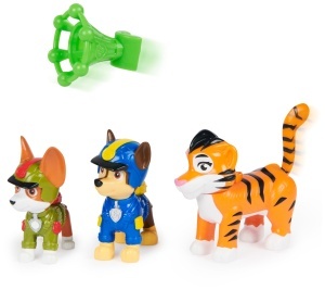 Set Figurine PAW PATROL Jungle Pups - Chase si Tracker cu Tigru, 5 cm - Img 9