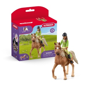 Set Figurine Schleich Horse Club Sarah si Mystery, 10 Piese, pentru Copii 5-12 Ani