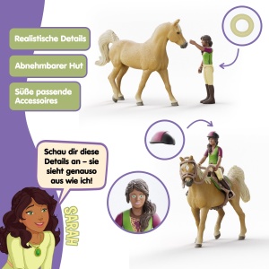 Set Figurine Schleich HORSE CLUB Sarah si Mystery, 6 piese, pentru copii 5-12 ani - Img 3