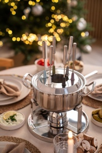 Set fondue ROSLE, 6 persoane, inox, 2L, 1000W, cu arzator pe gaz si accesorii - Img 6