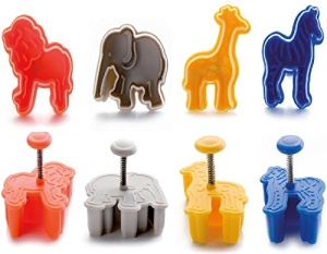 Set forme decupat aluat IBILI Safari 734700 ejector inclus 4 piese rosu - Img 4
