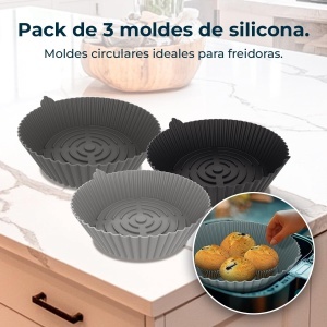 Set forme din silicon pentru friteuza cu aer cald Cecotec Cecofry Bucket, BPA-free, rezistente la temperaturi extreme - Img 3