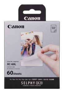 Set Fotopapier Autoadeziv Canon XC-60L, 60 Foi, pentru Selphy QX20 - Img 2